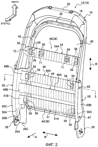 Сиденье транспортного средства и панель спинки сиденья (патент 2540033)