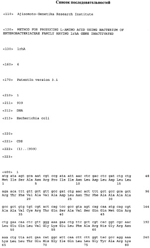 Способ получения l-треонина с использованием бактерии, принадлежащей к роду escherichia, в которой инактивирован ген lrha (патент 2337956)