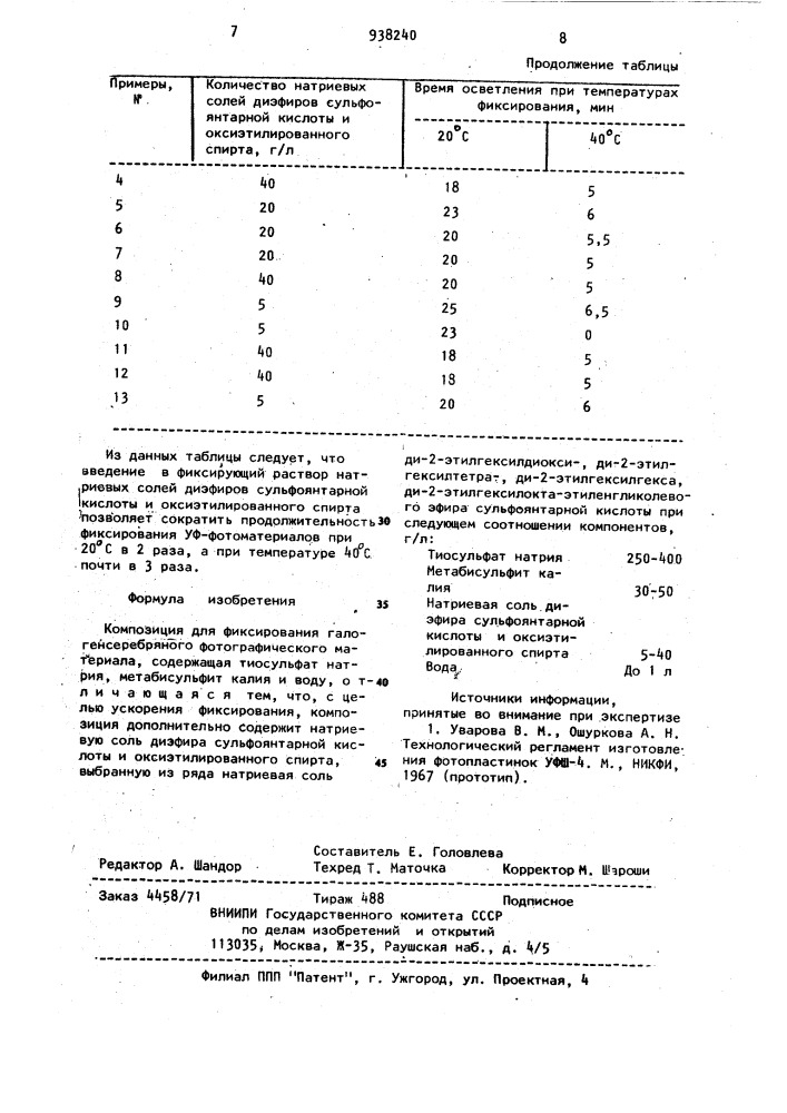Композиция для фиксирования галогенсеребряного фотографического материала (патент 938240)