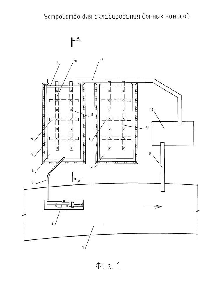 Устройство для складирования донных наносов (патент 2604493)
