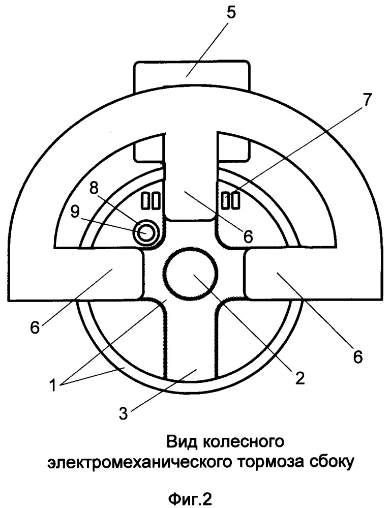 Колесный электромеханический тормоз (патент 2649845)