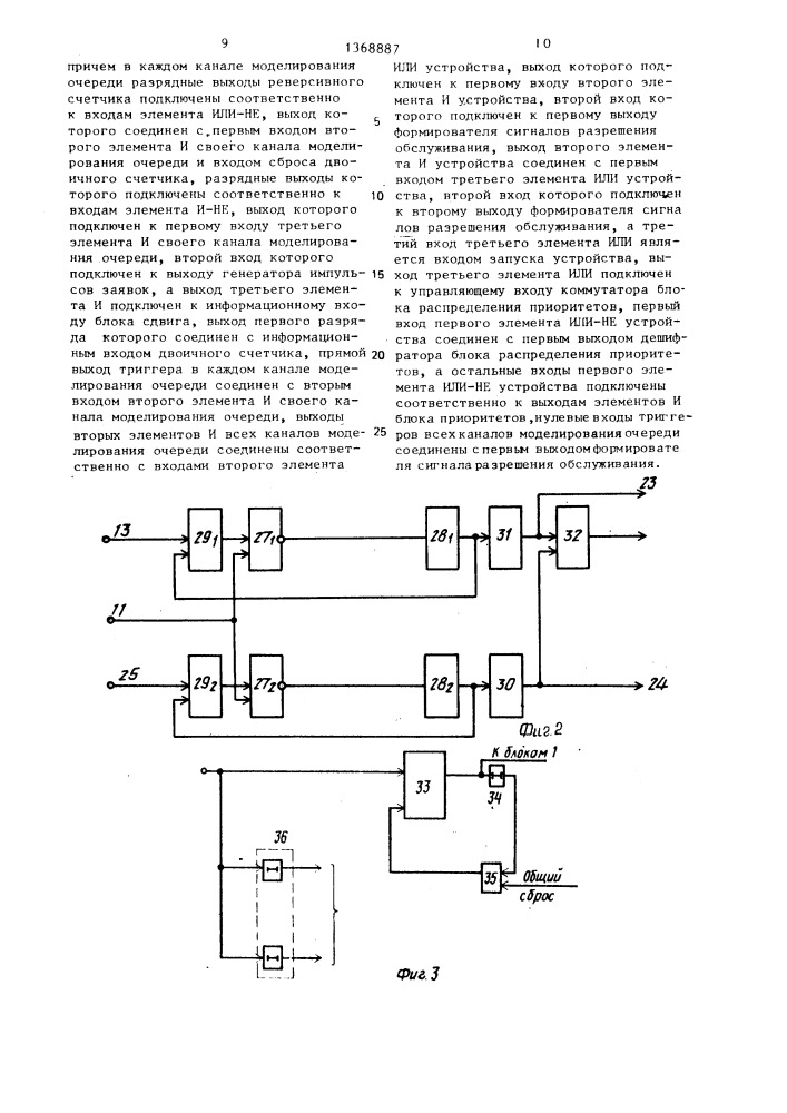 Устройство для моделирования систем массового обслуживания (патент 1368887)