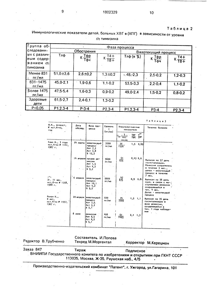 Способ диагностики вторичного иммунодефицита при хронической нв-вирусной инфекции у детей (патент 1802329)