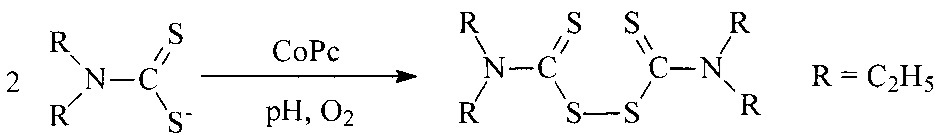 Гомогенные катализаторы окисления диэтилдитиокарбамата натрия на основе тетра-4-(4'-карбоксифениламино)фталоцианина кобальта(ii), модифицированного нитрогруппами или фрагментами аминобензойной кислоты (патент 2623735)