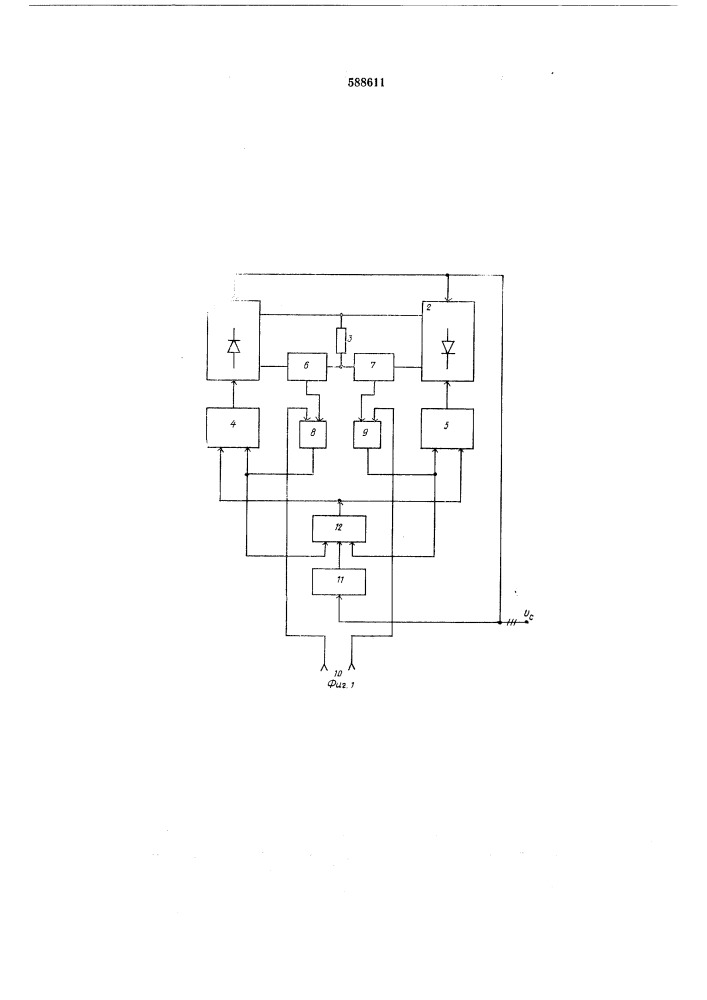 Устройство для управления циклоконвертором с прямоугольным управляющим напряжением (патент 588611)