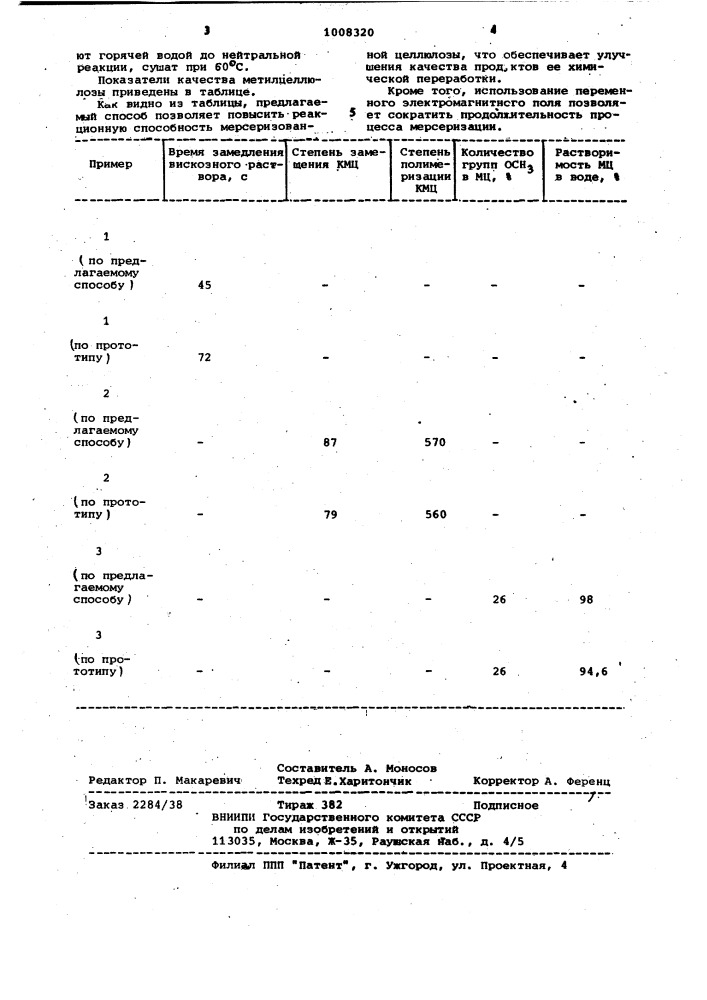 Способ мерсеризации целлюлозы (патент 1008320)