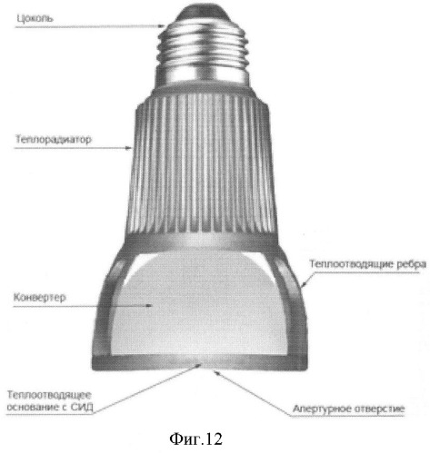 Светодиодный источник белого света с удаленным фотолюминесцентным конвертером (патент 2457393)