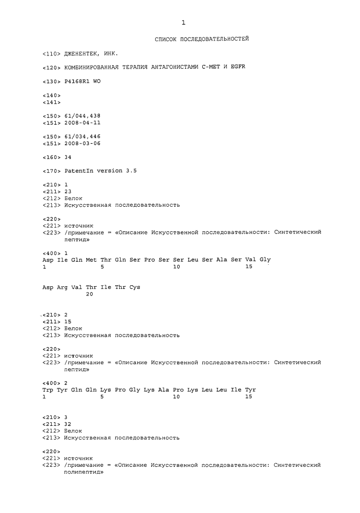 Комбинированная терапия антагонистами с-мет и egfr (патент 2601892)