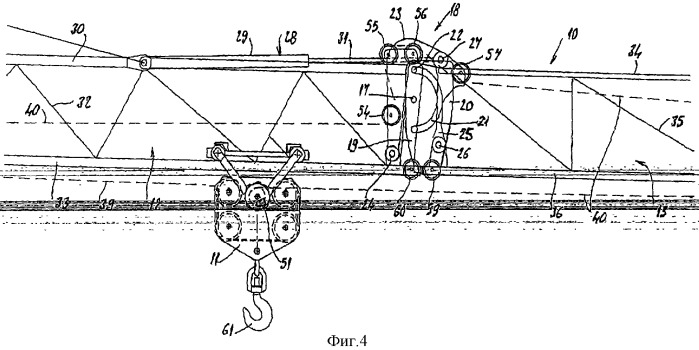 Схема прокладки каната грузораспределения для башенных кранов (патент 2271331)