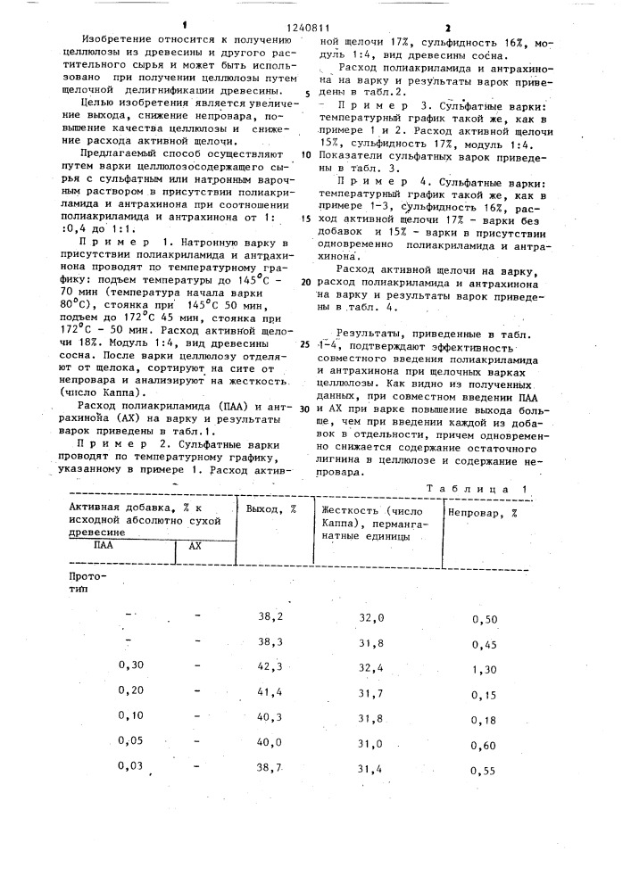 Способ получения целлюлозы (патент 1240811)