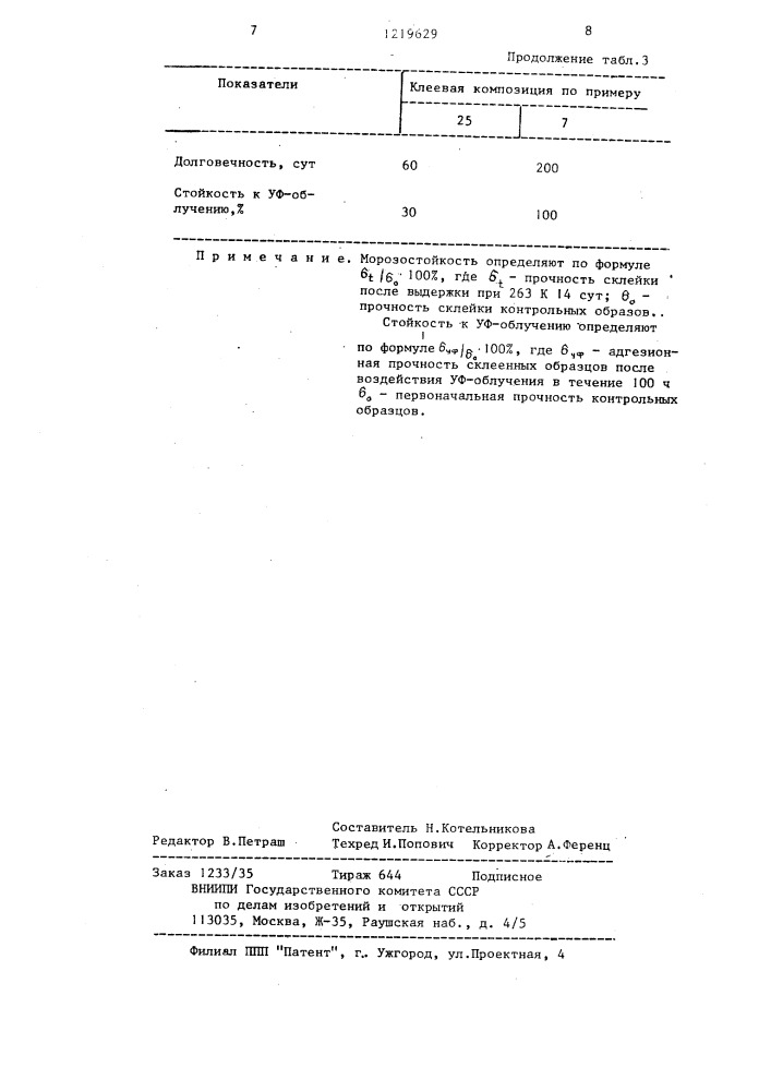 Клеевая композиция для полистирола (патент 1219629)