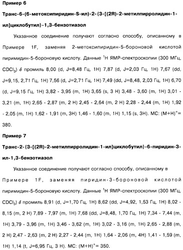 Производные бензотиазолциклобутиламина в качестве лигандов гистаминовых h3-рецепторов, фармацевтическая композиция на их основе, способ селективной модуляции эффектов гистаминовых h3-рецепторов и способ лечения состояния или нарушения, модулируемого гистаминовыми h3-рецепторами (патент 2487130)