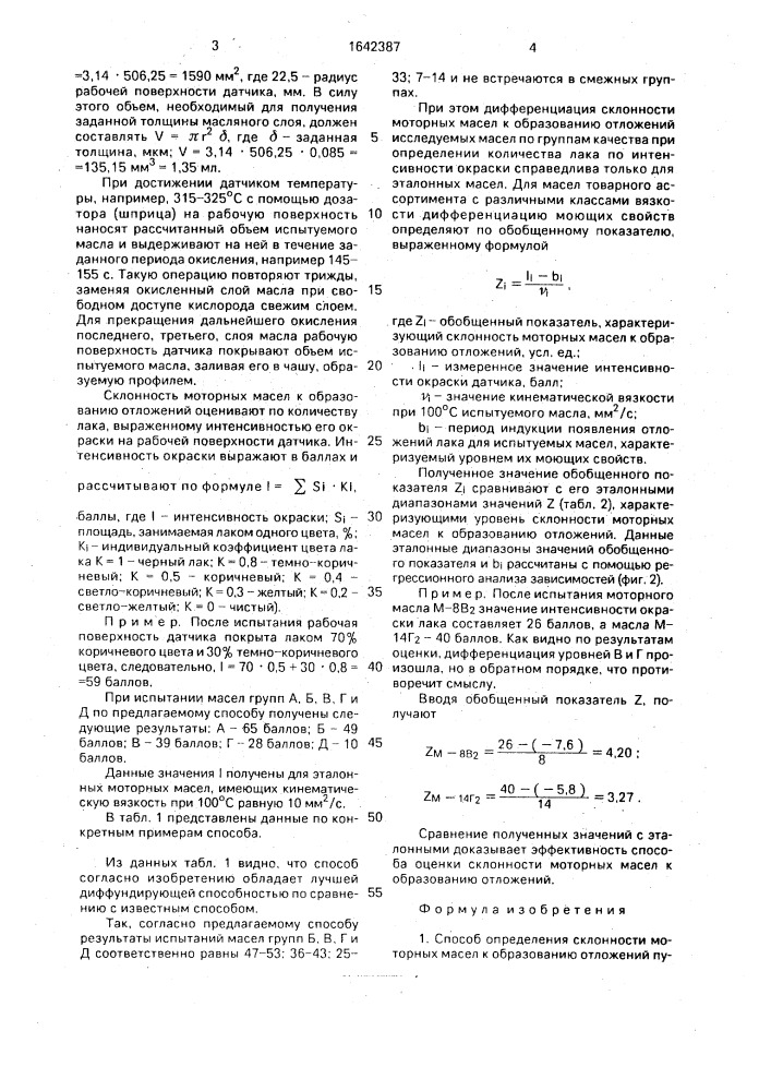 Способ определения склонности моторных масел к образованию отложений (патент 1642387)