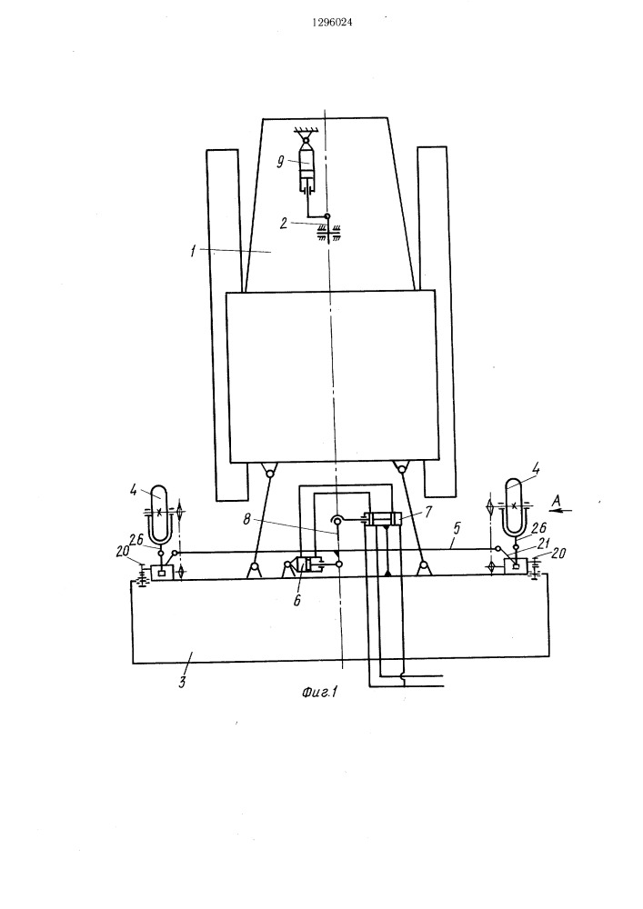 Стабилизирующее устройство для сельскохозяйственных агрегатов,работающих на склонах (патент 1296024)