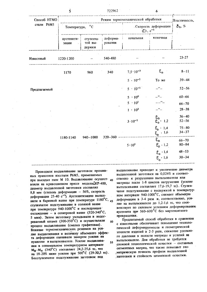 Способ низкотемпературной термомеханической обработки изделий из быстрорежущих сталей (патент 722962)