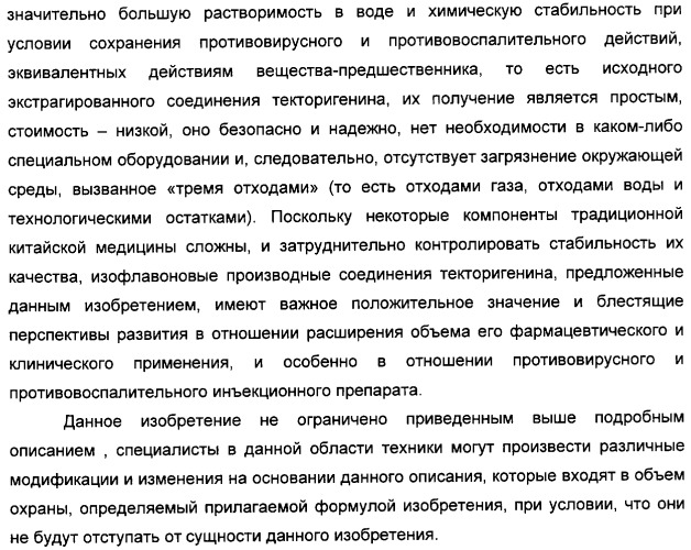 Изофлавоновые производные текторигенина, их получение и антивирусное средство, содержащее эти производные в качестве активного ингредиента (патент 2332410)