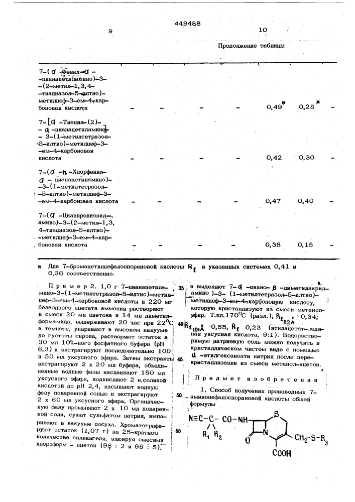 Способ получения производных 7-аминоцефалоспорановой кислоты (патент 449488)