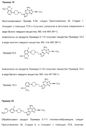 2-алкинил- и 2-алкенил-пиразол-[4,3-e]-1, 2, 4-триазоло-[1,5-c]-пиримидиновые антагонисты a2a рецептора аденозина (патент 2373210)