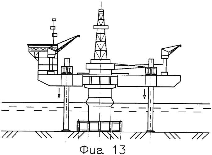 Плавучая установка для бурения скважин с опорных блоков (патент 2392380)