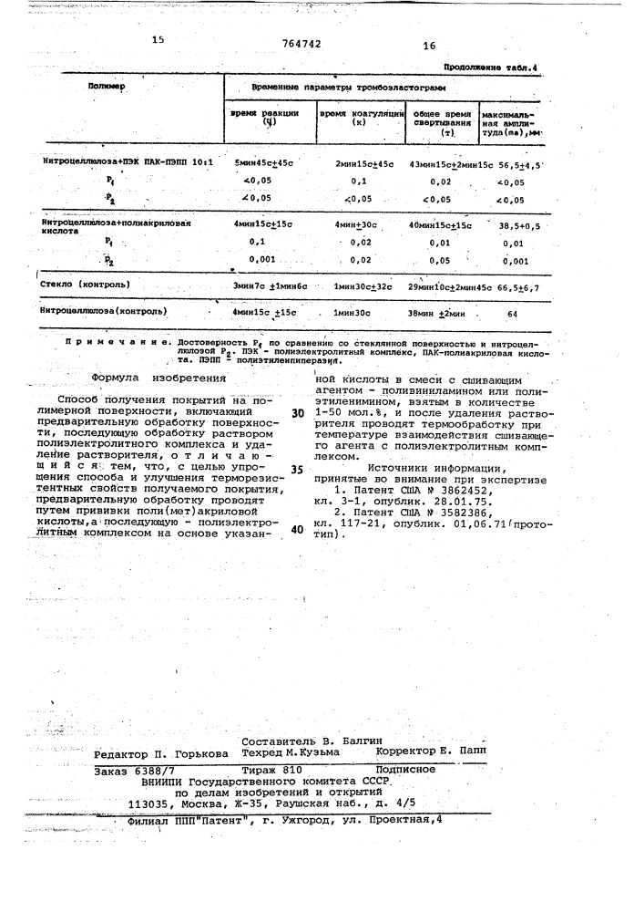 Способ получения покрытий (патент 764742)