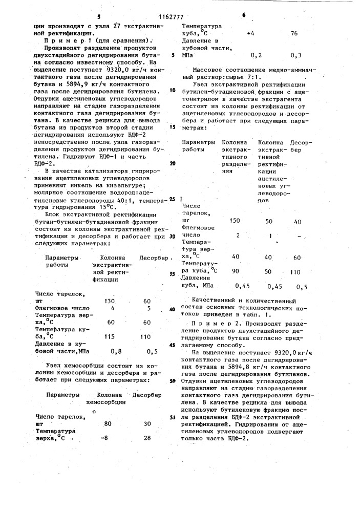 Способ разделения продуктов двухстадийного дегидрирования бутана (патент 1162777)