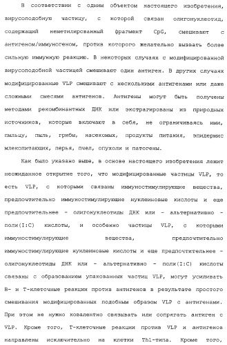 Композиции, содержащие cpg-олигонуклеотиды и вирусоподобные частицы, для применения в качестве адъювантов (патент 2322257)