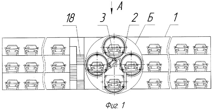 Многоэтажная автостоянка (патент 2304206)