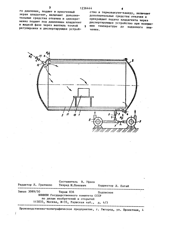 Способ охлаждения термовакуумкамеры (патент 1236444)