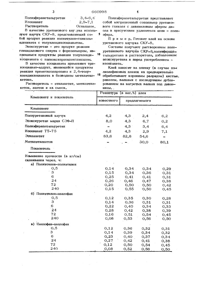 Клей для склеивания полиолефинов и целлофана (патент 660998)