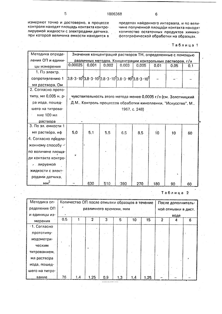 Способ контроля количества остаточных продуктов химико- фотографической обработки на кинофотоматериалах (патент 1806368)