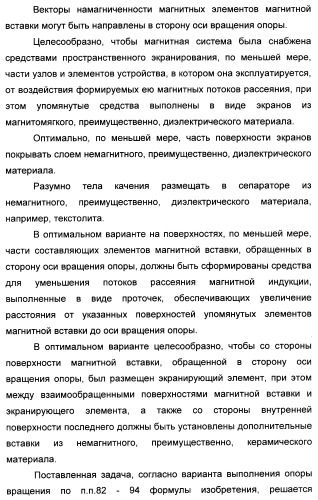 Способ магнитной разгрузки тел качения от действия центробежных сил в опорах вращения и опора вращения для его осуществления (варианты) (патент 2348839)
