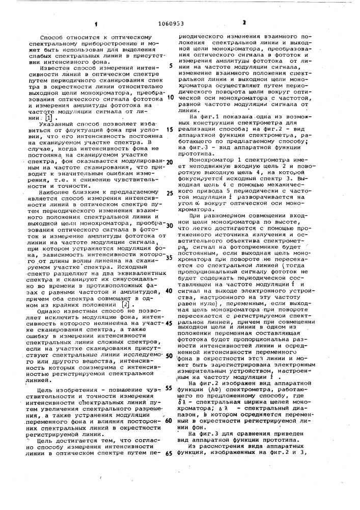 Способ измерения интенсивности линий в оптическом спектре (патент 1060953)