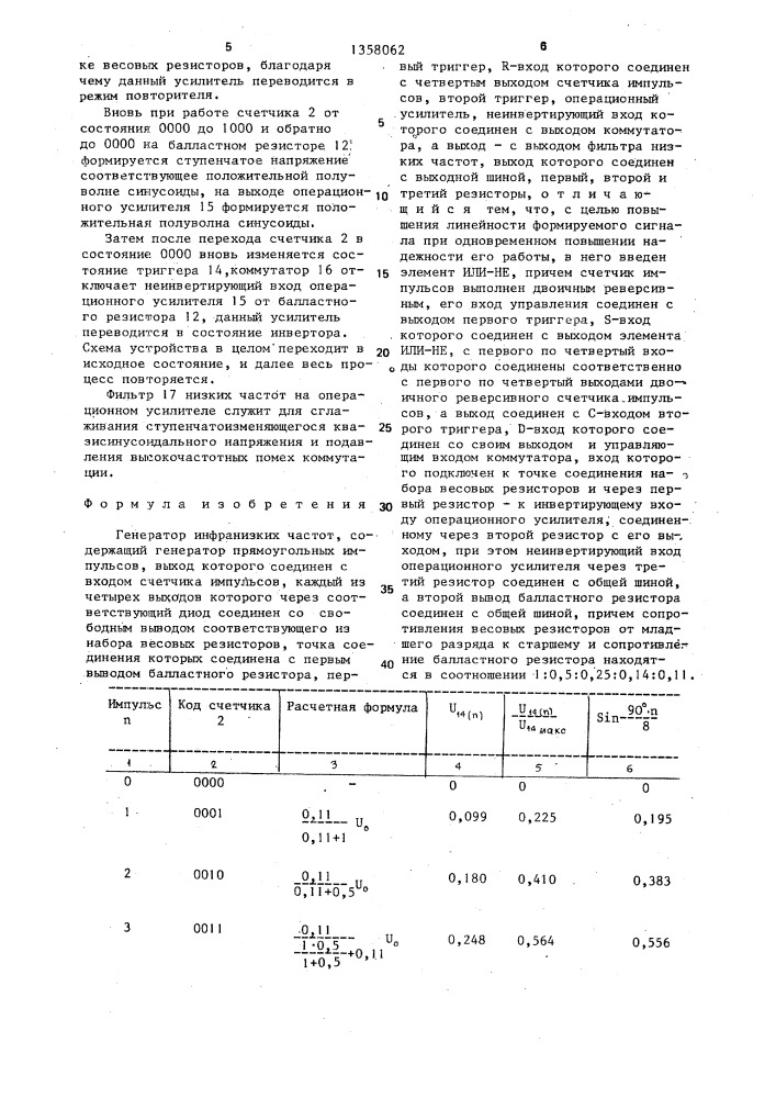 Генератор инфранизких частот (патент 1358062)