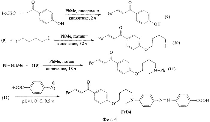 Соединения-диады, содержащие в молекуле азогруппы и ядра ферроцена, и их использование в качестве тушителей флуоресценции (патент 2506293)