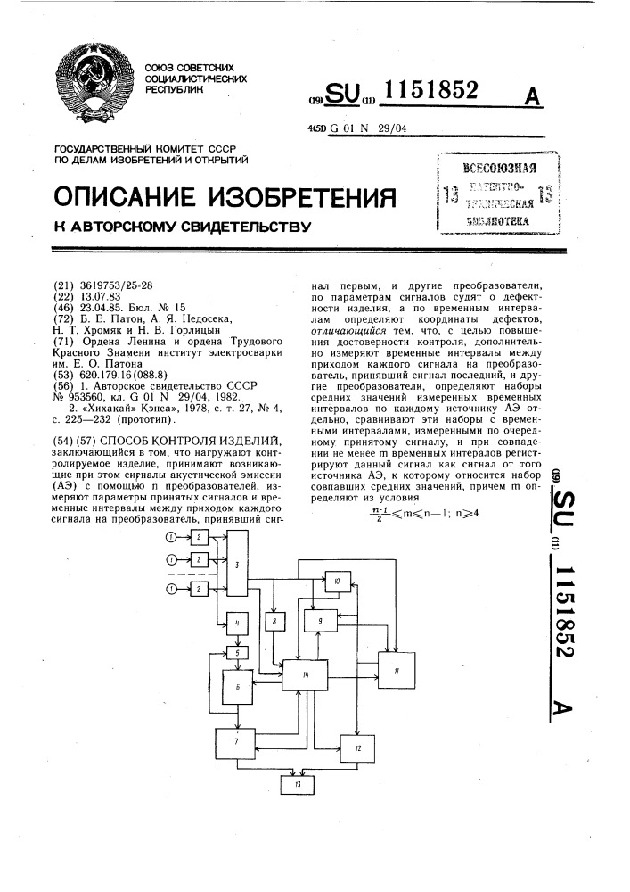 Способ контроля изделий (патент 1151852)