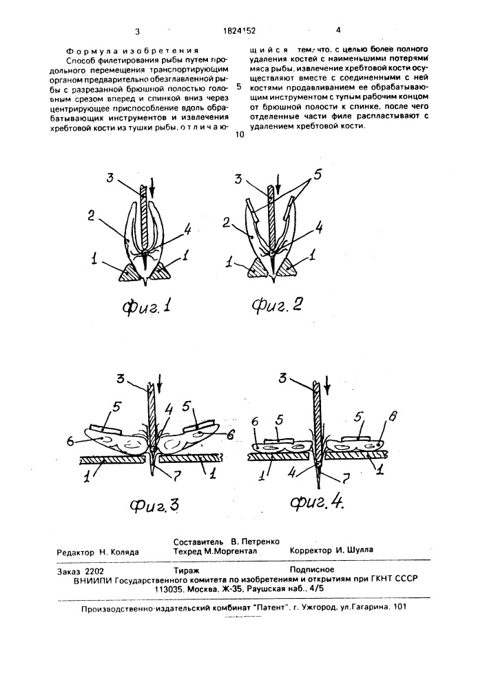 Способ филетирования рыбы (патент 1824152)