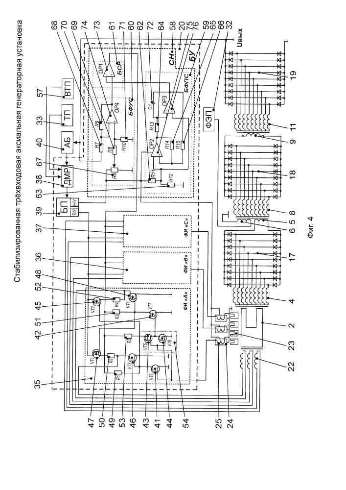 Стабилизированная трёхвходовая аксиальная генераторная установка (патент 2633359)