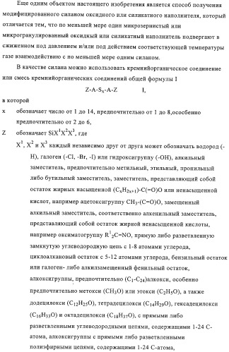 Модифицированный силаном оксидный или силикатный наполнитель, способ его получения и его применение (патент 2326145)