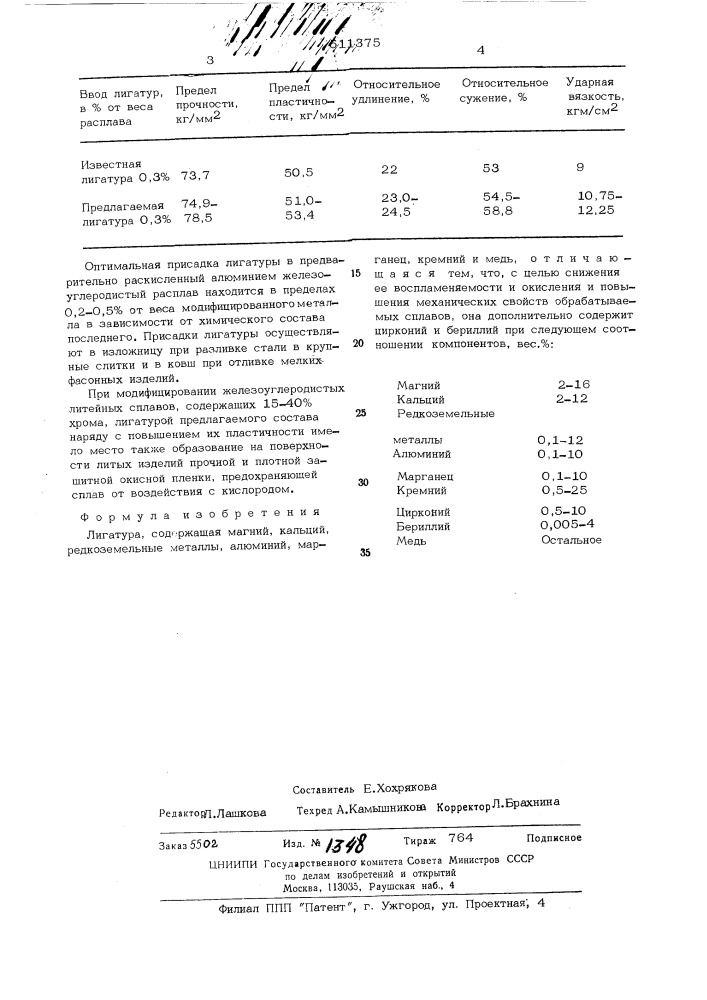 Лигатера (патент 511375)