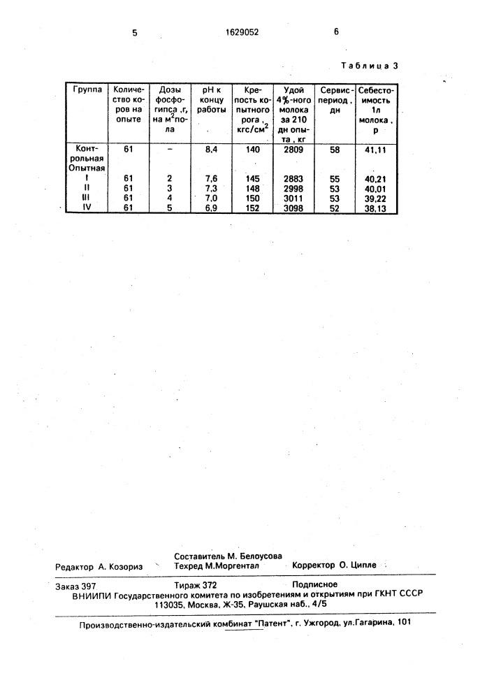 Способ профилактики заболевания копыт крупного рогатого скота (патент 1629052)