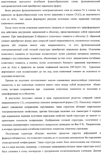 Структура с киральными электромагнитными свойствами и способ ее изготовления (варианты) (патент 2317942)