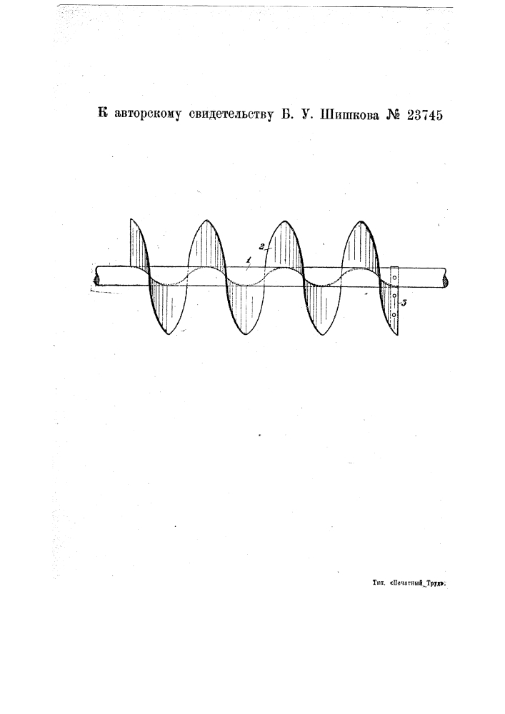 Способ изготовления транспортерного винта (шнека) (патент 23745)