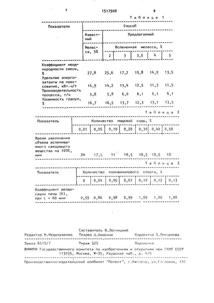 Способ получения гранулированного комбикорма для сельскохозяйственных животных (патент 1517908)