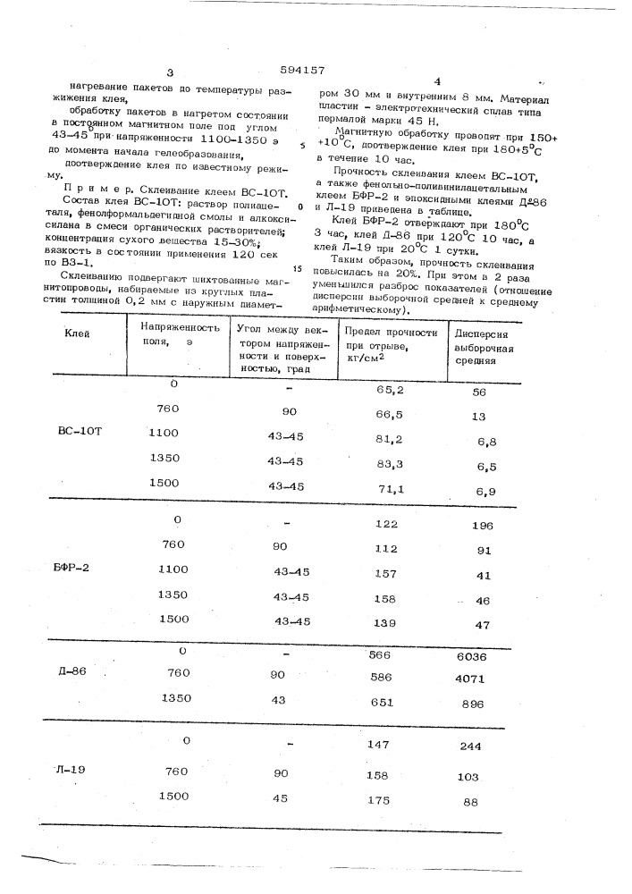 Способ склеивания ферромагнитных пластин (патент 594157)