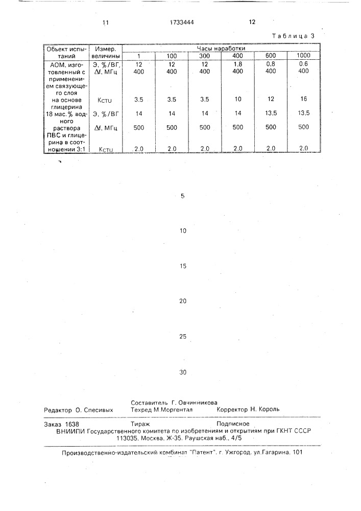 Состав связующего слоя для высокочастотного пьезоэлектрического преобразователя (патент 1733444)