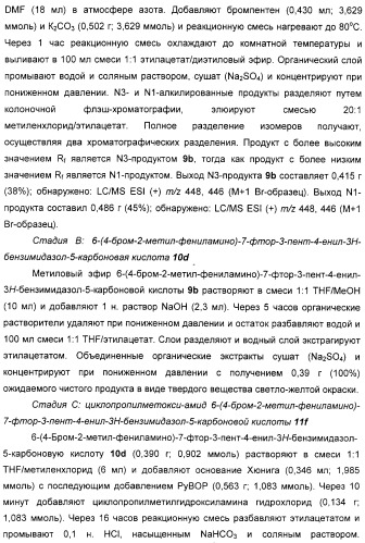 N3-алкилированные бензимидазольные производные в качестве ингибиторов mek (патент 2307831)