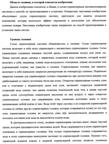 Потолочные сухие спринклерные системы и способы пожаротушения в складских помещениях (патент 2430762)