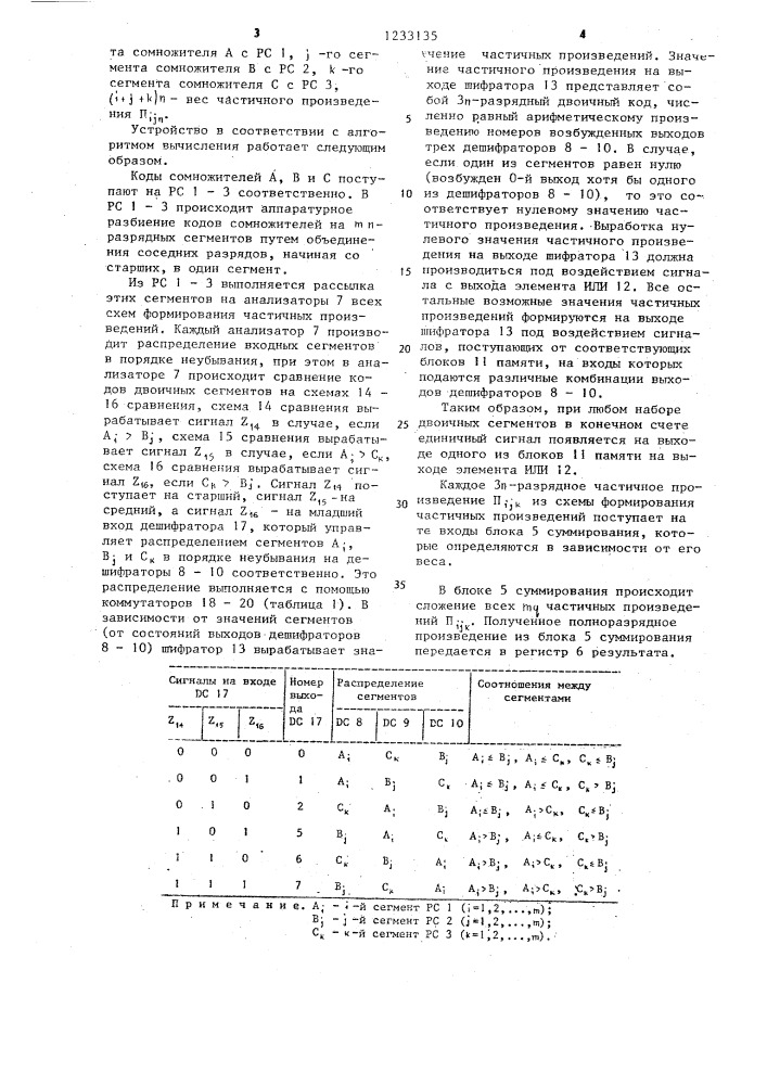 Умножитель трех двоичных переменных (патент 1233135)