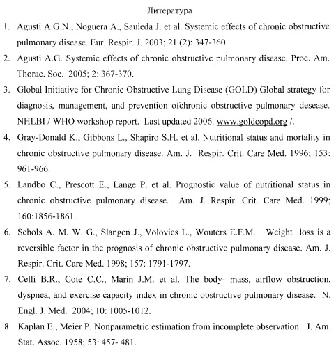 Способ оценки степени тяжести трофологической недостаточности у больных хронической обструктивной болезнью легких (патент 2391906)