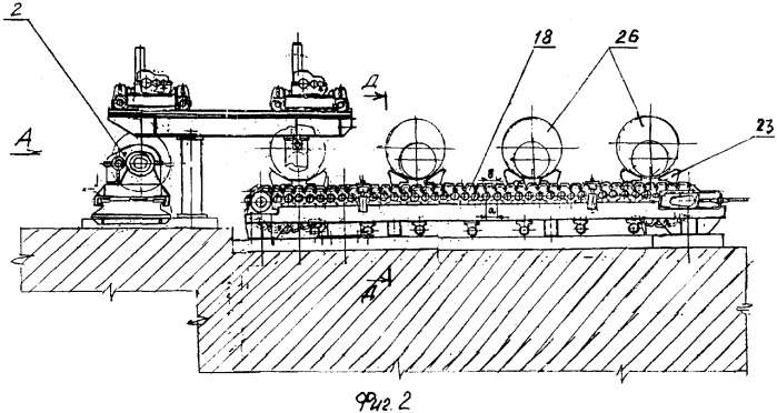 Установка для съема рулонов с накопителя и установки их на разматывающее устройство (патент 2338612)